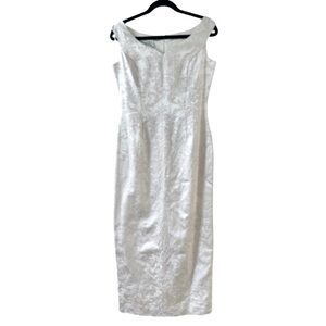 Vintage Jessica McClintock Bridal Dress
Cream w/Pink & Silver Embroidery 
Size 8